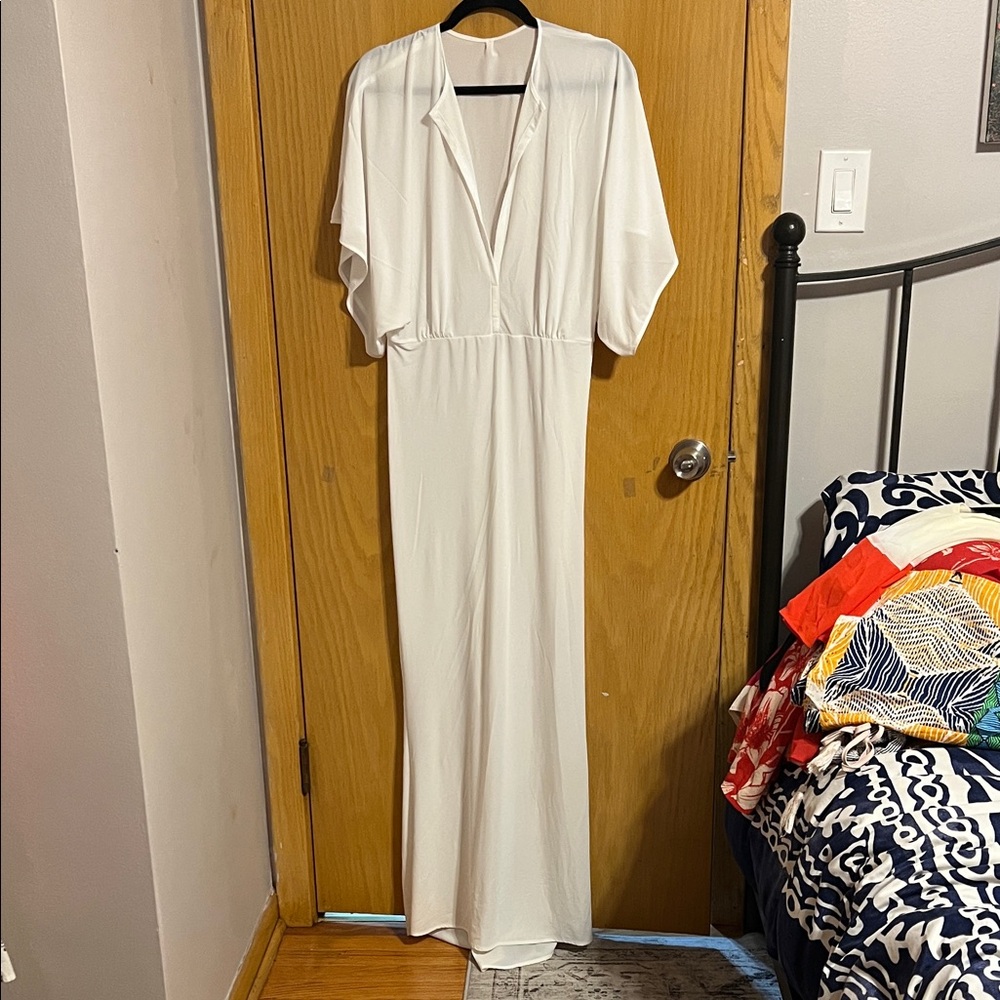 Elegant White Maxi Beach Cover up